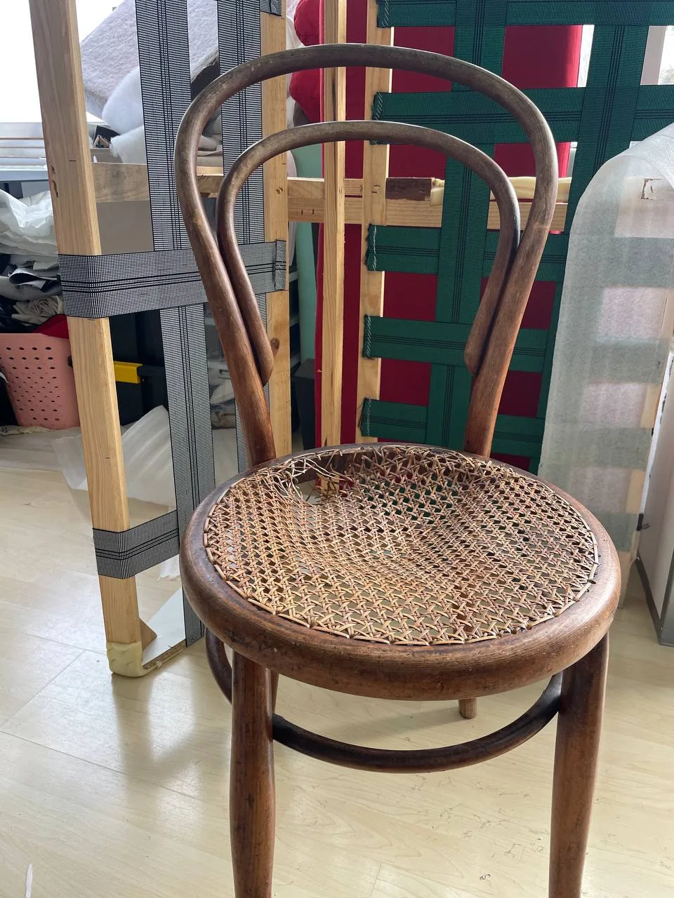Rattan furniture weaving work 1